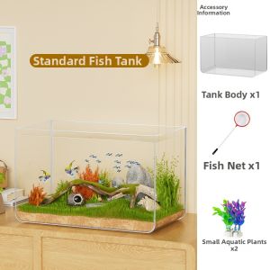 FEIZHUXIANSEN | Creative Small Tank for Turtles and Fish with Scenic Design