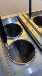 OSSEL Mesin Perebus Mie 6 Lubang Gas Mesin Pasta Cooker 6 Lubang Rebus Mie 6 Lubang Stainlees Steel 21 Liter OSSEL