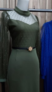 LooWear Long Dress Baju Pesta Bodycon Lengan Panjang Tile Boridr Premium Koleksi Butik