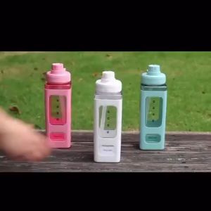 BTL008 Botol Minum Plastik Cantik Air Comel Anak Sekolah Korea Square Bear Botol Korea Botol Air
