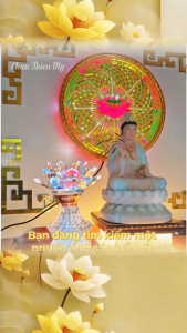 Đèn Hào Quang Phật In UV Hoa Sen 3D CHÂN THIỆN MỸ Decor Trang Trí Bàn Thờ Gia Tiên Và Tượng Phật