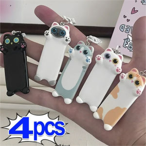 4 cái dễ thương mèo Keychain Kawaii móc khóa hình động vật ngọt ngào nhựa móc treo chìa khóa đáng yêu cặp đi học Mặt dây đeo ví quà tặng cho cặp đôi