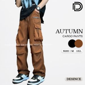 🇲🇾 DESINCE Men Long Loose Fit Straight Cut Autumn Style Cargo Pants Man Bottom Cargo Pants Seluar Panjang Lelaki MP 085