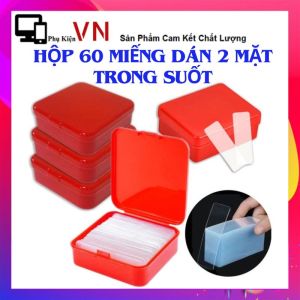 Hộp 60 Miếng Dán 2 Mặt Trong Suốt Bằng Acrylic Dán Mọi Vật Dụng Băng Keo Nano 2 Mặt Siêu Dính Trong Suốt - Băng Dính 2 Mặt Chống Thắm Nước Dạng Gel Siêu Dính Treo Đồ Đa Năng