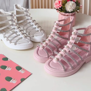 Fashion sandals for kids girls rubber high top zip  sandals  for kids size 25-36