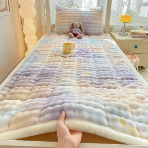 Thickened Rabbit Fur Milk Velvet Cotton Sandwich Mattress Soft Pad Tatami Mat Single Student Dormitory Bedding Quilt Cover