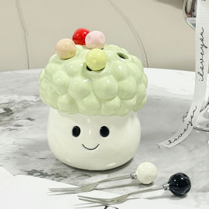 Stainless Steel Vegetable Fork Set Dessert Small Forks Storage Can Fruit Label High-End Feeling Home Use Fruit Stick