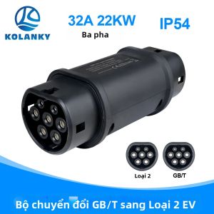 Bộ Chuyển Đổi Sạc Xe Điện Kolanky 32A GBT Sang Type 2 AC 7.2KW/22KW 1P/3P Chuẩn GB/T Sang Chuẩn Châu Âu Dành Cho Thiết Bị Sạc Xe Điện Type 2
