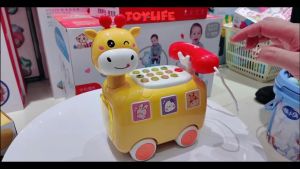 Đồ chơi điện thoại bàn ô tô hình chú hươu kèm đèn nhạc cho bé bộ đồ chơi xe điện thoại giáo dục sớm cho trẻ 2 3 4 tuổi