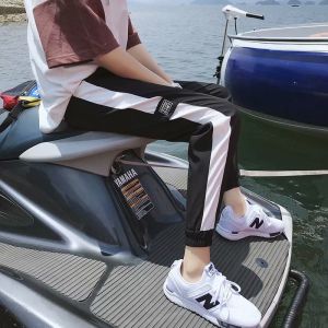 Spring Summer New plus Size Mens Sport Pants Casual Trousers for Running Work Loose Fit Thin Style Elastic Cuffed Long Trousers