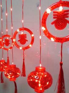 New Year Luminous Lantern New Arrival Red Lantern Ornaments New Year LED Lights Spring Festival Balcony Outdoor Decorations