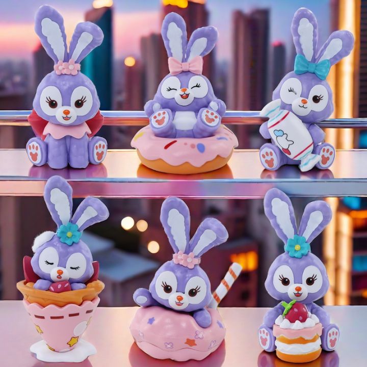 Healing Dessert Series Cute Rabbit Star Daiyu Figurine Desktop Ornaments Gifts Static Model Toy Blind Box Tea Party LuLu Series