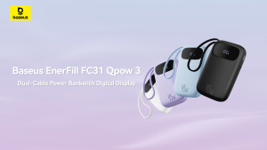 【CCC Certified】10% Smaller Upgraded Baseus Qpow3 Power Bank with 2 Built-in Cables 10000/20000mAh 22.5W/45W Digital Display 10% Smaller
