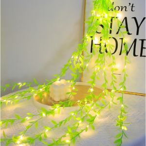 ✨【Ready Stock】 + Free Shipping✨ RAYA LED Willow Leaf Rattan Curtain Lamp lampu lighting Ice Strip Waterfall Lamp Christmas Copper Wire Lamp String Room Background Decoration Modeling Lamp lampu led