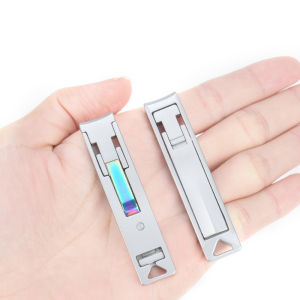 ใหม่ Creative Ultra-thin สแตนเลสผง Die-casting เล็บ Clippers เปิดขนาดใหญ่ Push-Pull แบบพกพาพับเล็บ Clippers