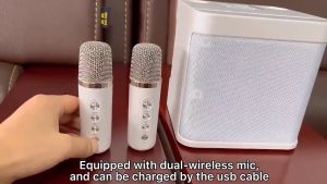 MYHYPERGEAR YS 203 Dual Microphone Wireless Karaoke Speaker Portable Professional Karaoke Bluetooth 5.0 Wireless Smart Mini Karaoke