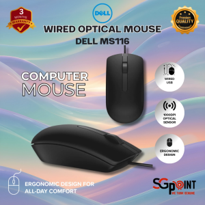 Dell Optical Mouse MS-116 – Comfortable & Precise Wired Mouse
