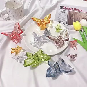 Jepit Rambut Motif Kupu-Kupu Kristal Butterfly Korean Hair Claw Transparant Hair Clip Women Fashion Hairpin Aksesoris Rambut Import