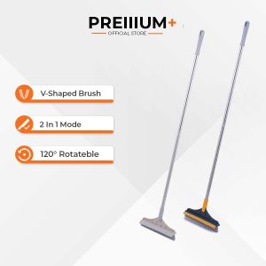 HOME+ V Head Cleaning Brush with Scrape Tough Grime Clean Brush Scruer Rotating Tile Kitchen Bathroom Glass Toilet Brush Floor Wiper