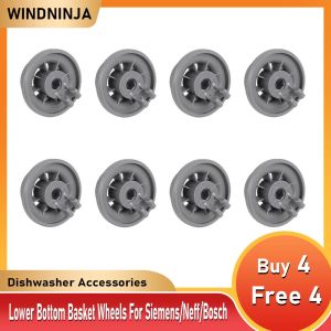 8pcs Dishwasher Basket Roll Lower Basket Wheels For Bosch For Balay For Siemens For Neff Dishwasher Lower Bottom Basket Wheels