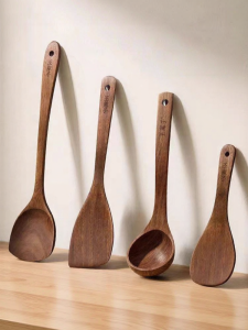 WANGMAZI | Anti-Stick Compatible Wooden Spatula and Spoon Set