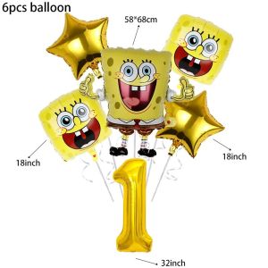 Kayou | KAYOU SpongeBob SquarePants Themed Party Decoration Supplies Disposable Party Tableware Set Festive Decoration Party Balloons