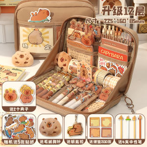 2024 New Capybara Pencil Case Large Capacity Stationery Box Creative Multi-Function High School Girls Use Cute Design Student Supplies