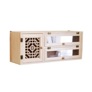 ตู้จัดระเบียบผนังไม้แบบติดผนัง ชั้นวางของ ห้องทำงาน ห้องนั่งเล่น กล่องเก็บของแบบไม่ต้องเจาะรู รั้วรอบขอบโต๊ะหน้าที่