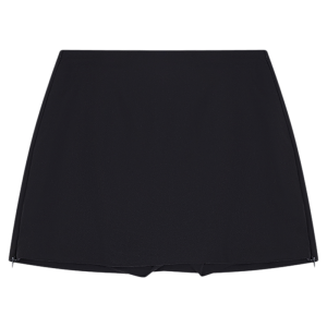 Low Waist Grey Asymmetrical Hem Mini Skirt Womens Summer Anti-Light A-Line Short Skirt Black Color Block Wrap around Skirt