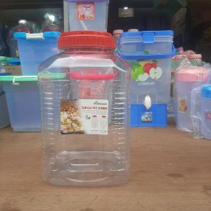 toples besar tebal kerupuk / toples plastik PET 20 liter / toples besar / toples tutup putar manisan / bening / toples bulat / toples bening / wadah rambak manisan / sealware bulat / drat / lebar