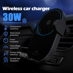 Xiaomi Wireless Car Charger Fast Charging 30W Electric Charger Car Phone Holder Auto Clamp with 无线车充