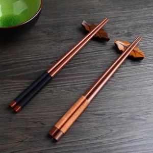 Handmade Japanese Natural Chestnut Wood Sushi Chopsticks Set Value Gift Sushi Chinese Food Tie Line