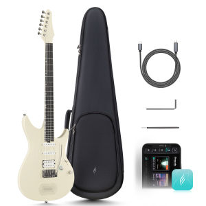 Enya Electric Guitar Inspire Shinichi Kobayashi Dragon Flame 39" Smart Electric Carbon Fiber Guitarra with 15W Wireless Speaker 20 Distinct Tones Onboard Presets Charging Cable Pick and Gig Bag