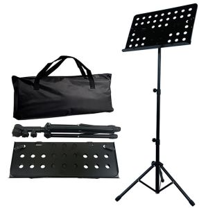 PLAYOU Music Sheet Stand Lyrics Stand Heavy Duty Music Accessories Adjustable Folding Music Stand