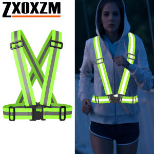 1Pcs Night Running Vest High Visibility Reflective Breathable Adjustable Safety Vest for Jogging Cycling Walking Hiking