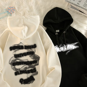 Retro American Hoodie Sweatshirt for Boys And Girls Loose Design Fleece Spring Autumn Winter Jacket for Middle And Large Children