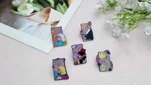 Bandai | Fantasy Anime Art Card Enamel Pins Cat Cartoon Scene Lapel Brooches Metal Lapel Badge for Backpack Clothing Decor Fan Gifts