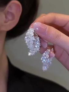 Heabety Shop Xu Hướng Thời Trang Thiết Kế Độc Đáo Thanh Lịch Tinh Tế Pha Lê Zircon Lá Bông Tai Cho Phụ Nữ Đồ Trang Sức Wedding Party Quà Tặng Cao Cấp