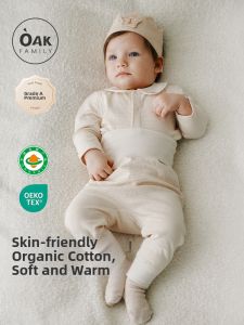 OAK FAMILY | Organic Cotton Long Sleeve Baby Clothes For Boys And Girls Baby Rompers Protective Belly Autumn Pants By Oak Family