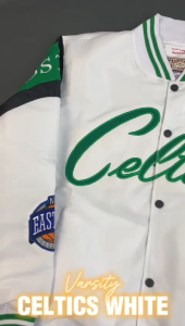 Jaket Baseball Bomber Varsity Jacket Pria Wanita Vintage Casual Celtics Series Terbaru Premium Distro