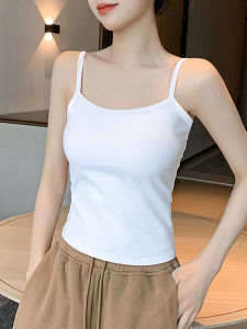 Womens Strapless Crop Top Pure Cotton Tight Fit Sleeveless Base Layer Summer Inner Wear with Chest Pad Outerwear