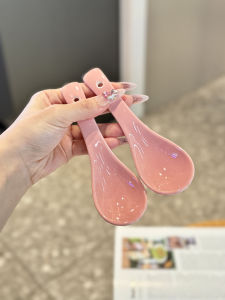 Recommended Lightweight Pink Ceramic Soup Spoon High Temperature Resistant Dining Spoon Porcelain Manufacturer Home Use