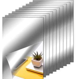 10pcs15/20cm 3D Self-adhesive Mirror Wall Stickers Thickened 2mm Flexible DIY Art Acrylic Mirror Stickers Living Room Decoration