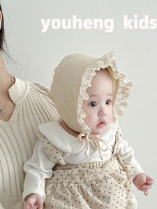 Spring Autumn Baby Girl Hat Thin Breathable Cute Lace Headwear Infant Cotton Ear Protection Cap Casual Short Brim Korean Style