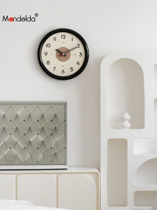 นาฬิกาติดผนังแบบเรียบง่ายหรูหรา นาฬิกาตั้งโต๊ะแบบมีกลไกขยับ ขนาดใหญ่ สำหรับห้องนั่งเล่น ไม่ต้องเจาะรู แบรนด์ MANDATA
