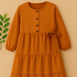 Gamis Polos Kuning kunyit (Mustrad) Terbaru 2025 – Adem Longgar Elegan | Cocok Harian & Kondangan