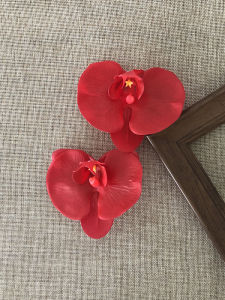 Đen Đỏ Tươi PU Cảm Giác Hoa Bướm Đầu Giả Có Kẹp Tóc Kẹp Tóc Chụp Ảnh Kẹp Tóc Mái Lệch Kẹp Tóc Phụ Kiện Thời Trang