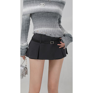 High Waist A-Line Mini Skirt Womens Chic Business Style Pleated Skirts Slimming Short Skirts Fashionable Autumn Dresses