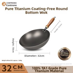CONTRONO | Healthy Non-Stick Gas Stove Pure Titanium Frying Pan