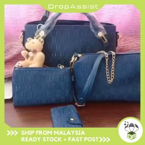 DROPASSIST 1071 2020 5 in 1 Women Ladies Messenger Tote Shoulder Handbag Bear Bag Beg Tangan Wanita Sling Purse Wallet